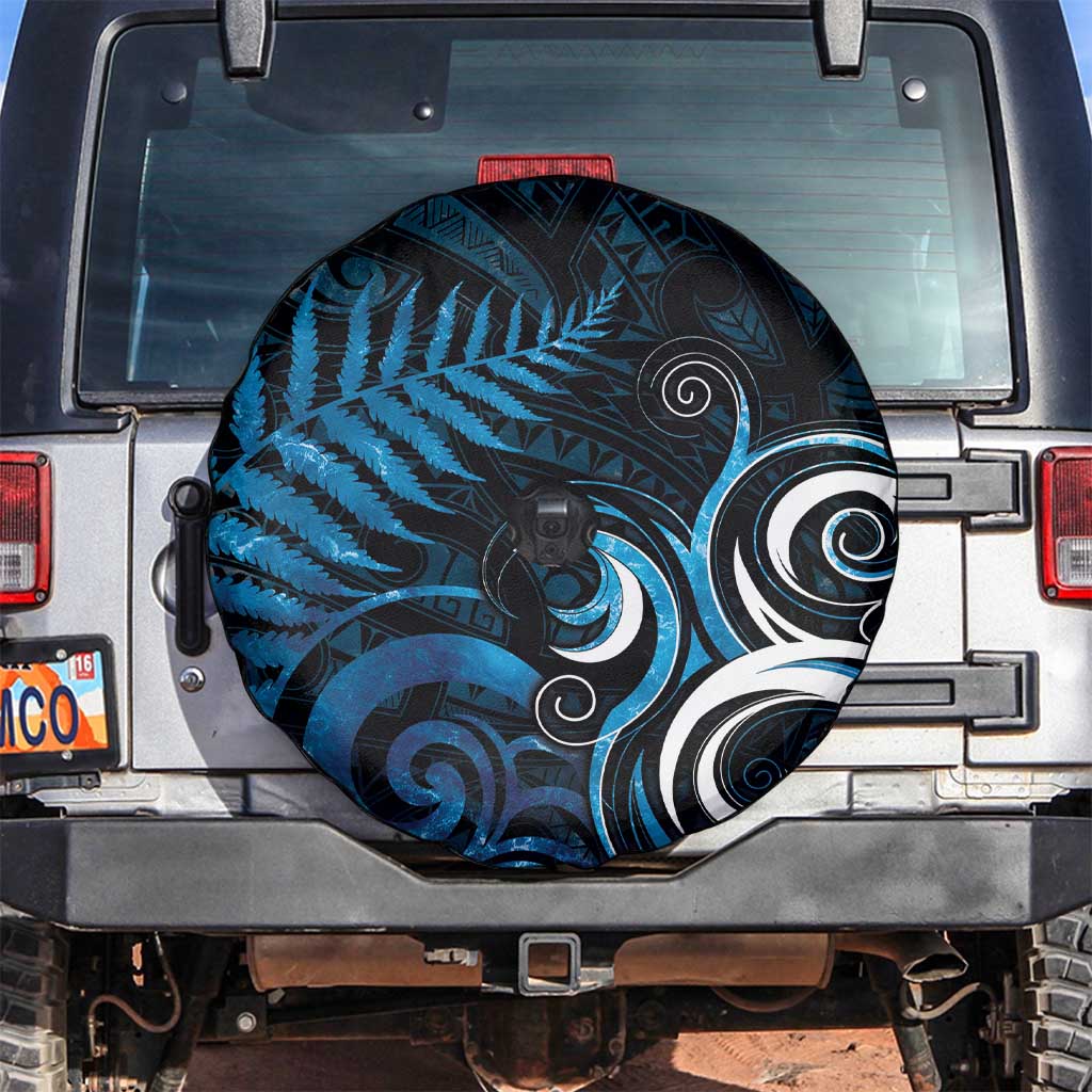 New Zealand Sea Week Spare Tire Cover Maori Wave Pattern Ocean Blue LT05 Blue - Polynesian Pride