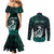 Personalised New Zealand Waka Racing Couples Matching Mermaid Dress and Long Sleeve Button Shirt Maori Warriors