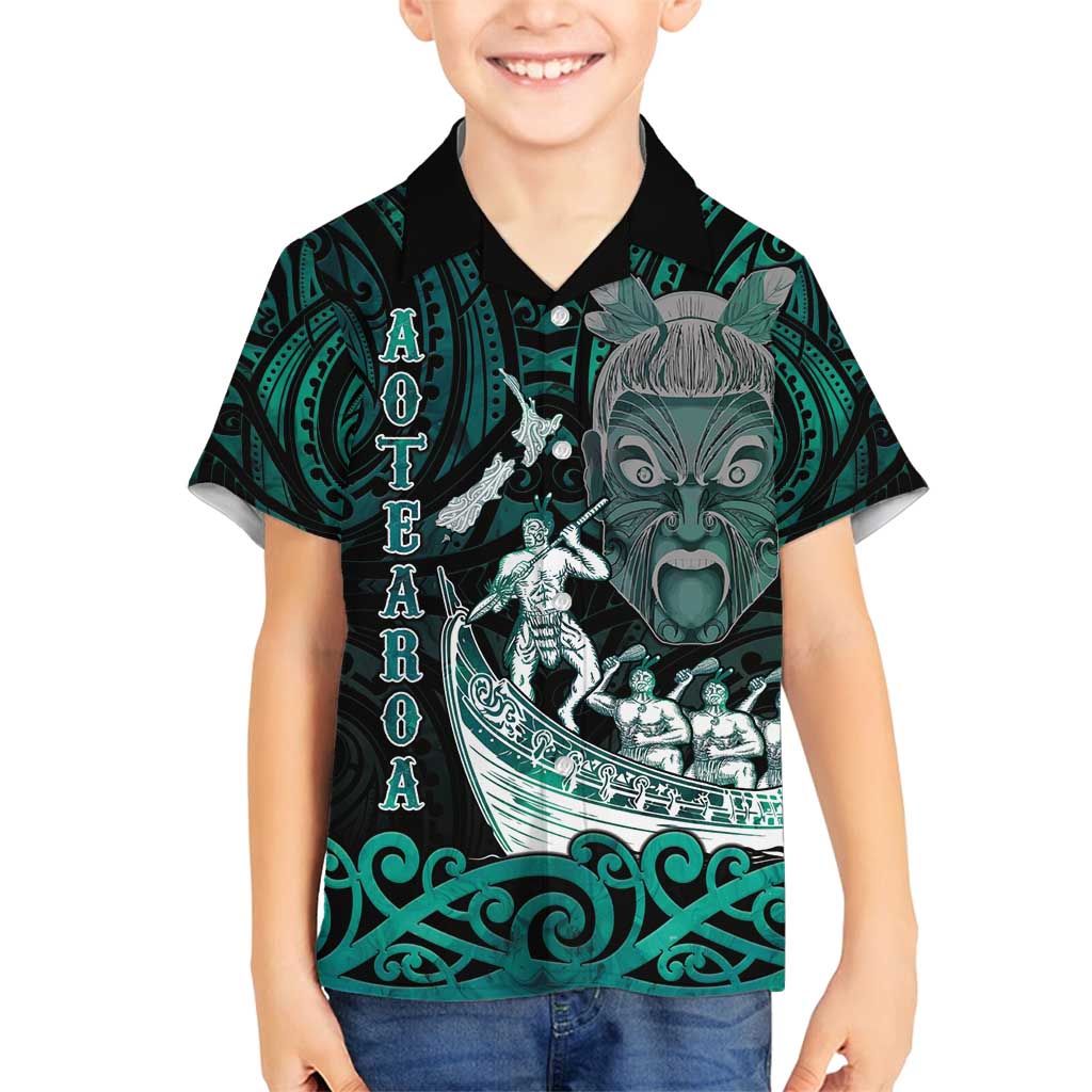 Personalised New Zealand Waka Racing Family Matching Puletasi and Hawaiian Shirt Maori Warriors