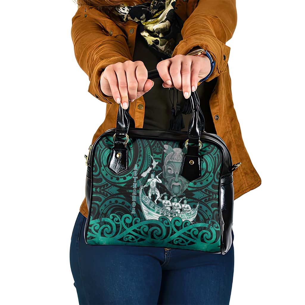 New Zealand Waka Racing Shoulder Handbag Maori Warriors LT05 One Size Green - Polynesian Pride