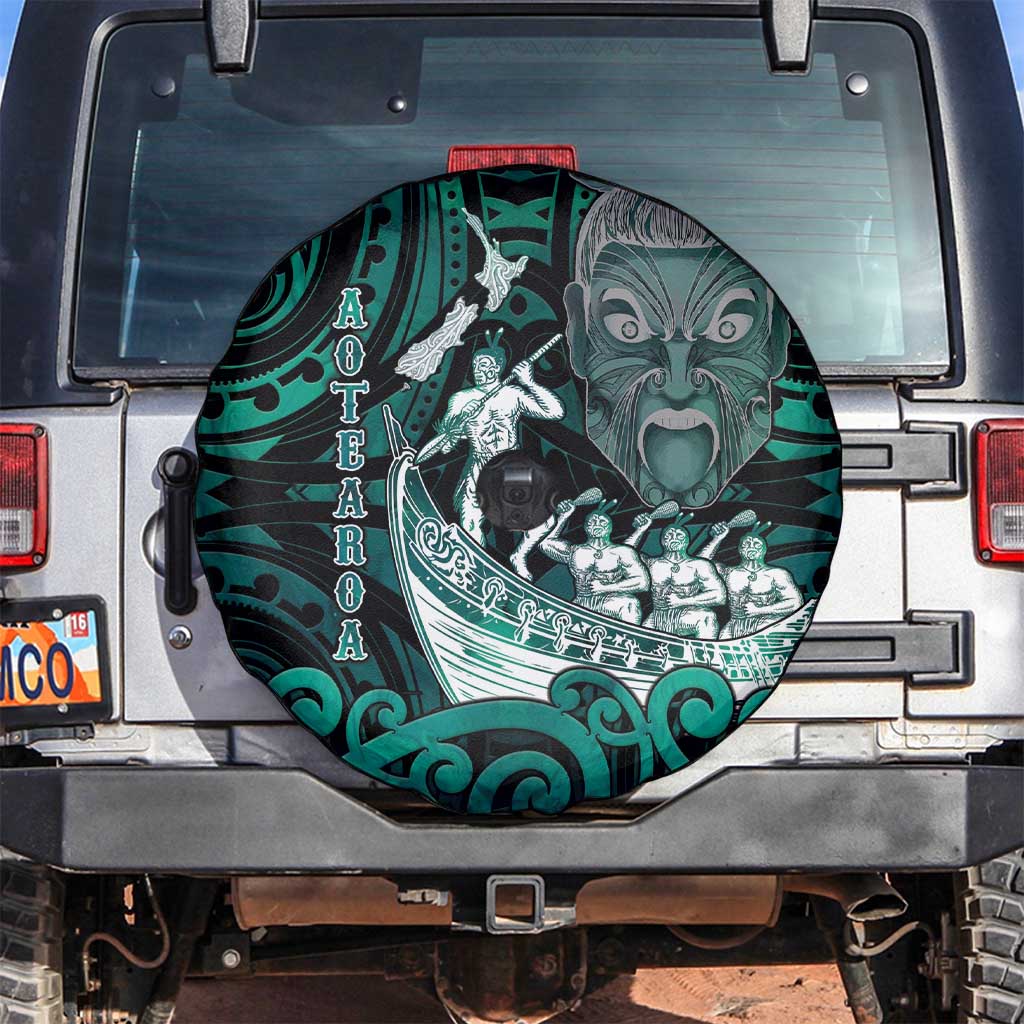 New Zealand Waka Racing Spare Tire Cover Maori Warriors LT05 Green - Polynesian Pride