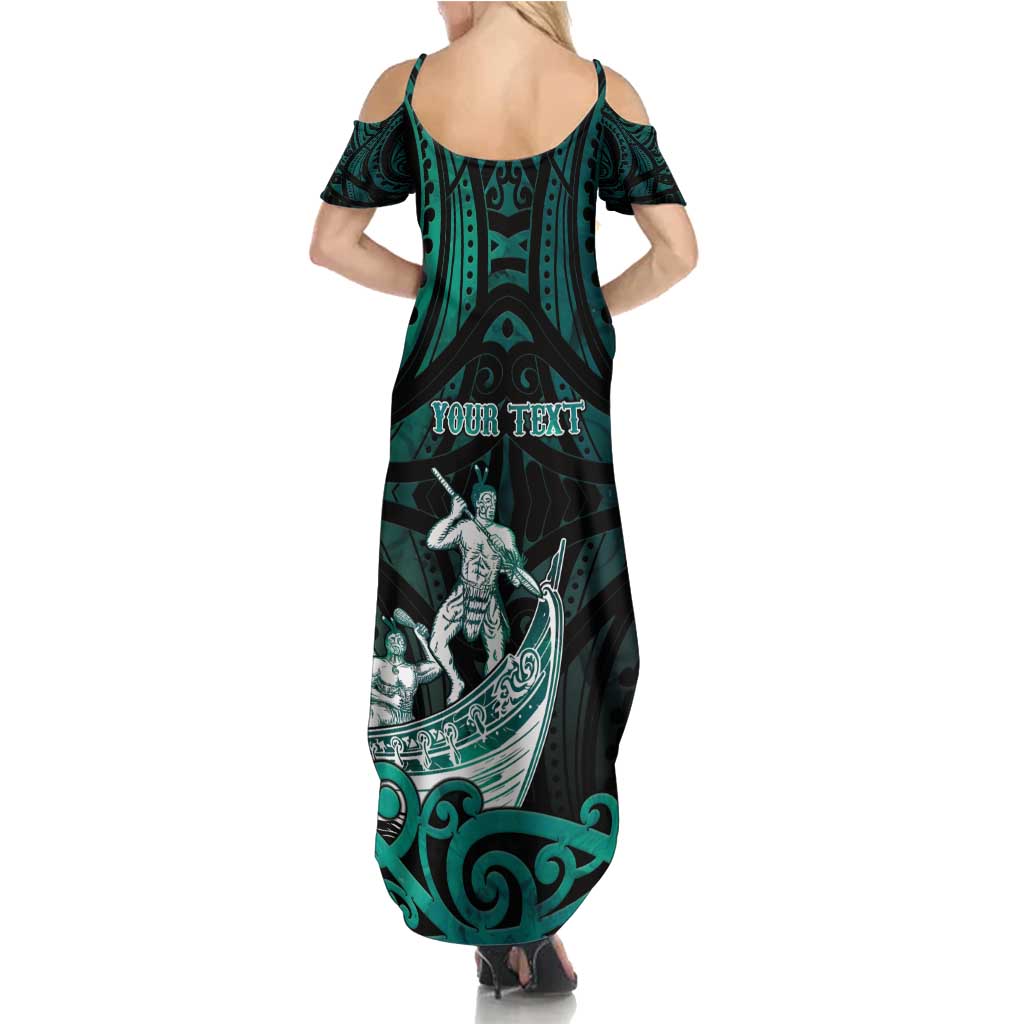 Personalised New Zealand Waka Racing Summer Maxi Dress Maori Warriors