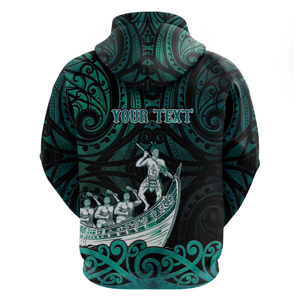 Personalised New Zealand Waka Racing Zip Hoodie Maori Warriors