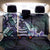 Polynesian Art Tattoo Back Car Seat Cover Plumeria Flowers Turquoise Gradient