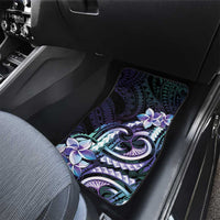 Polynesian Art Tattoo Car Mats Plumeria Flowers Turquoise Gradient
