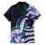 Polynesian Art Tattoo Family Matching Tank Maxi Dress and Hawaiian Shirt Plumeria Flowers Turquoise Gradient
