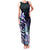 Polynesian Art Tattoo Family Matching Tank Maxi Dress and Hawaiian Shirt Plumeria Flowers Turquoise Gradient