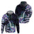 Polynesian Art Tattoo Hoodie Plumeria Flowers Turquoise Gradient