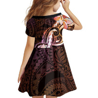 Polynesian Art Tattoo Family Matching Mermaid Dress and Hawaiian Shirt Plumeria Flowers Peach Gradient LT05 - Polynesian Pride