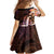 Polynesian Art Tattoo Family Matching Short Sleeve Bodycon Dress and Hawaiian Shirt Plumeria Flowers Peach Gradient