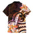 Polynesian Art Tattoo Family Matching Short Sleeve Bodycon Dress and Hawaiian Shirt Plumeria Flowers Peach Gradient