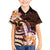Polynesian Art Tattoo Family Matching Short Sleeve Bodycon Dress and Hawaiian Shirt Plumeria Flowers Peach Gradient