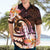 Polynesian Art Tattoo Hawaiian Shirt Plumeria Flowers Peach Gradient