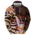 Polynesian Art Tattoo Hoodie Plumeria Flowers Peach Gradient