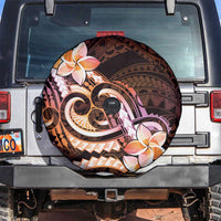 Polynesian Art Tattoo Spare Tire Cover Plumeria Flowers Peach Gradient LT05 Peach - Polynesian Pride