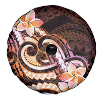 Polynesian Art Tattoo Spare Tire Cover Plumeria Flowers Peach Gradient LT05 - Polynesian Pride