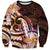 Polynesian Art Tattoo Sweatshirt Plumeria Flowers Peach Gradient
