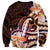 Polynesian Art Tattoo Sweatshirt Plumeria Flowers Peach Gradient
