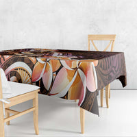 Polynesian Art Tattoo Tablecloth Plumeria Flowers Peach Gradient