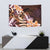 Polynesian Art Tattoo Tapestry Plumeria Flowers Peach Gradient