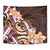 Polynesian Art Tattoo Tapestry Plumeria Flowers Peach Gradient