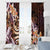 Polynesian Art Tattoo Window Curtain Plumeria Flowers Peach Gradient