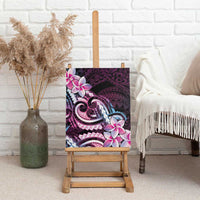 Polynesian Art Tattoo Canvas Wall Art Plumeria Flowers Pink Gradient