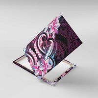 Polynesian Art Tattoo Canvas Wall Art Plumeria Flowers Pink Gradient