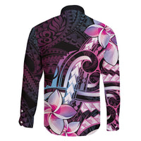 Polynesian Art Tattoo Family Matching Mermaid Dress and Hawaiian Shirt Plumeria Flowers Pink Gradient LT05 - Polynesian Pride