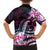 Polynesian Art Tattoo Family Matching Short Sleeve Bodycon Dress and Hawaiian Shirt Plumeria Flowers Pink Gradient