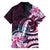 Polynesian Art Tattoo Family Matching Short Sleeve Bodycon Dress and Hawaiian Shirt Plumeria Flowers Pink Gradient
