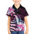 Polynesian Art Tattoo Family Matching Short Sleeve Bodycon Dress and Hawaiian Shirt Plumeria Flowers Pink Gradient
