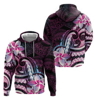 Polynesian Art Tattoo Hoodie Plumeria Flowers Pink Gradient