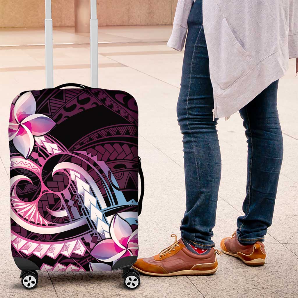 Polynesian Art Tattoo Luggage Cover Plumeria Flowers Pink Gradient LT05 Pink - Polynesian Pride