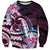 Polynesian Art Tattoo Sweatshirt Plumeria Flowers Pink Gradient