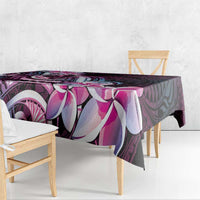 Polynesian Art Tattoo Tablecloth Plumeria Flowers Pink Gradient