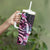 Polynesian Art Tattoo Tumbler With Handle Plumeria Flowers Pink Gradient