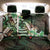 Polynesian Art Tattoo Back Car Seat Cover Plumeria Flowers Green Gradient