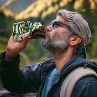 Polynesian Art Tattoo 4 in 1 Can Cooler Tumbler Plumeria Flowers Green Gradient