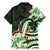 Polynesian Art Tattoo Family Matching Mermaid Dress and Hawaiian Shirt Plumeria Flowers Green Gradient