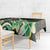 Polynesian Art Tattoo Tablecloth Plumeria Flowers Green Gradient
