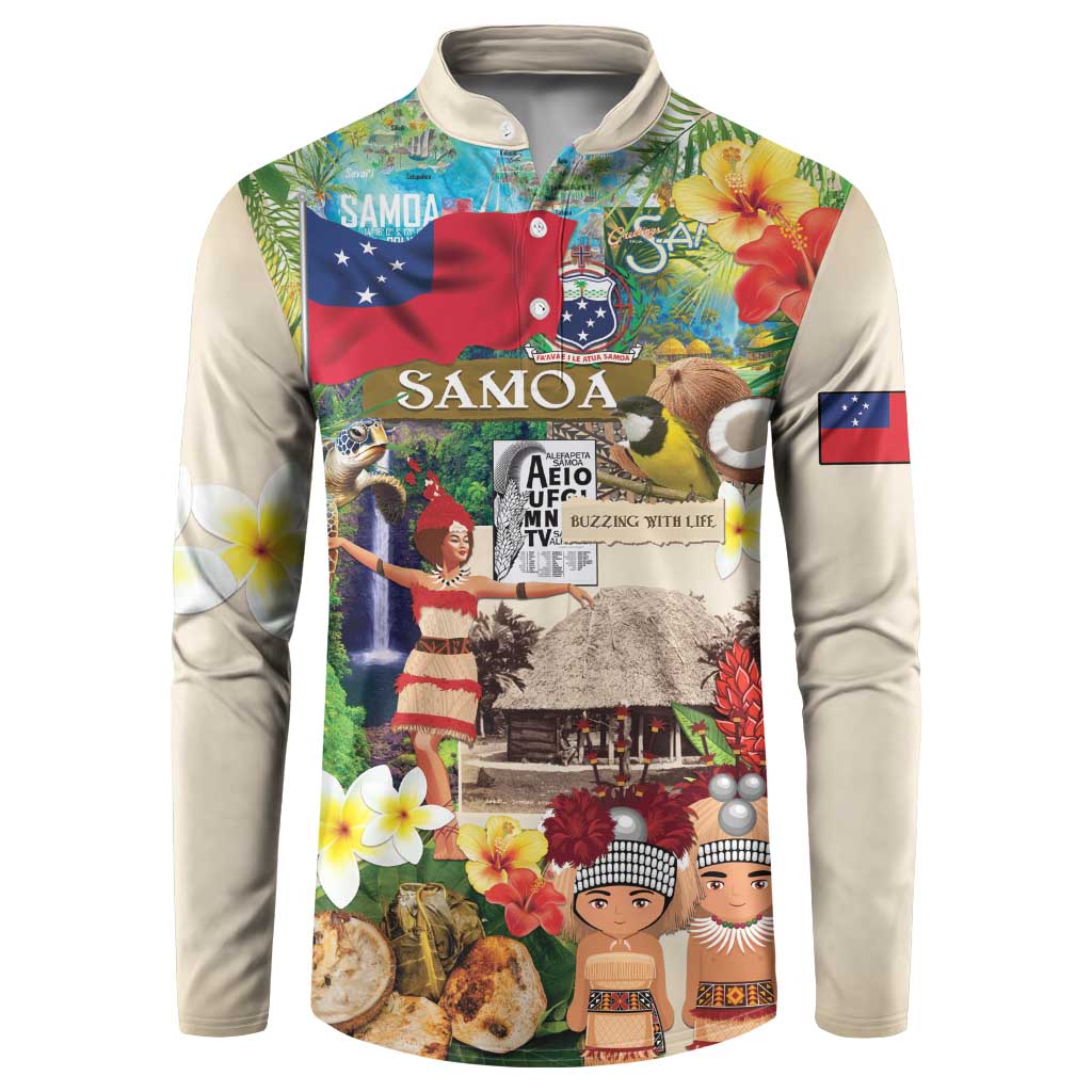 Samoa Culture Button Sweatshirt Embracing The Spirit LT05 Beige - Polynesian Pride