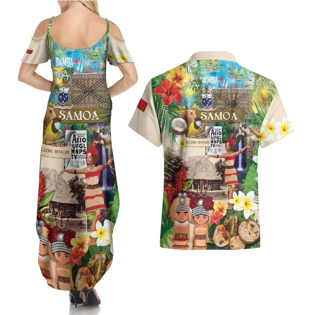 Samoa Culture Couples Matching Summer Maxi Dress and Hawaiian Shirt Embracing The Spirit