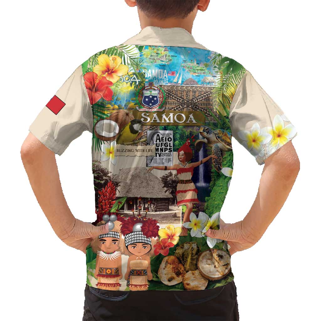 Samoa Culture Family Matching Off Shoulder Short Dress and Hawaiian Shirt Embracing The Spirit