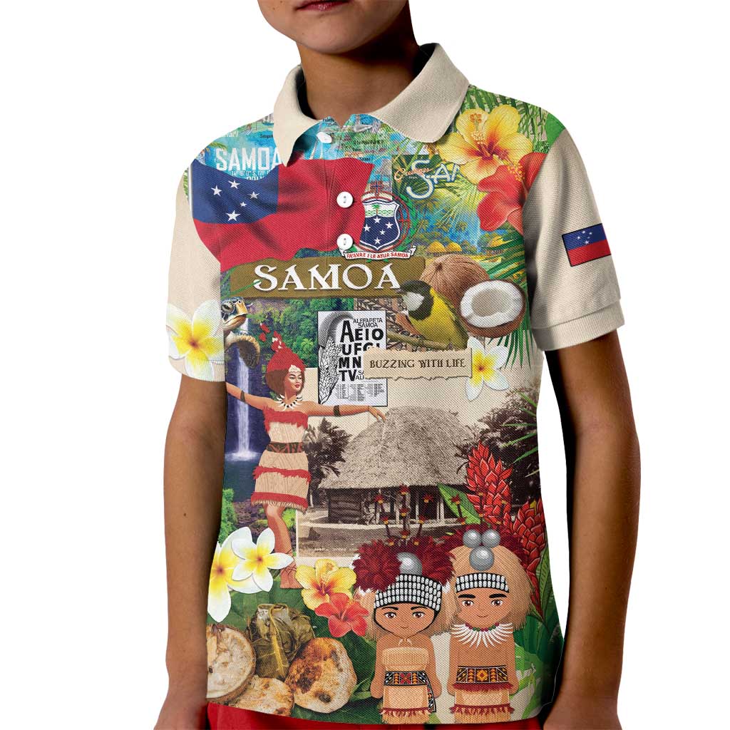 Samoa Culture Kid Polo Shirt Embracing The Spirit LT05 Kid Beige - Polynesian Pride