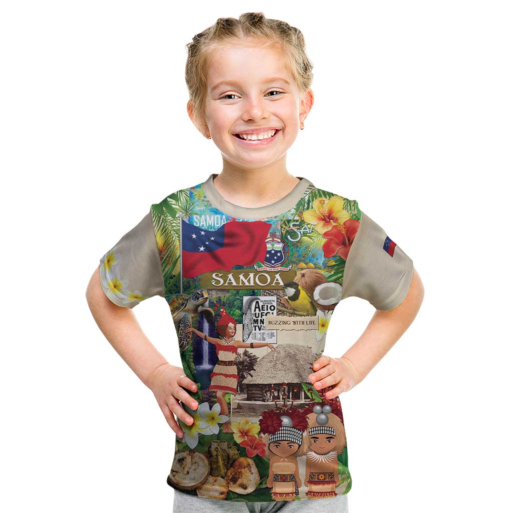 Samoa Culture Kid T Shirt Embracing The Spirit LT05 Beige - Polynesian Pride