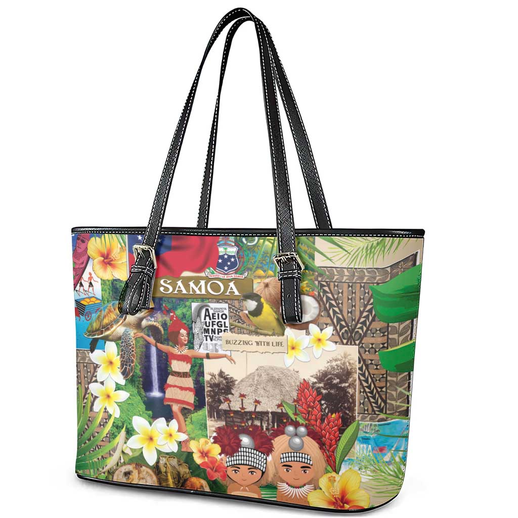 Samoa Culture Leather Tote Bag Embracing The Spirit