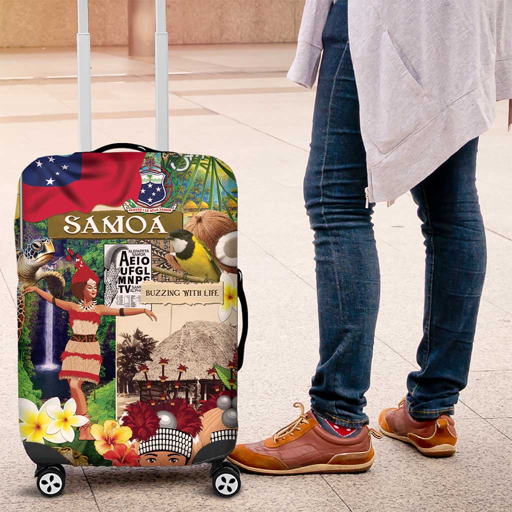 Samoa Culture Luggage Cover Embracing The Spirit LT05 Beige - Polynesian Pride
