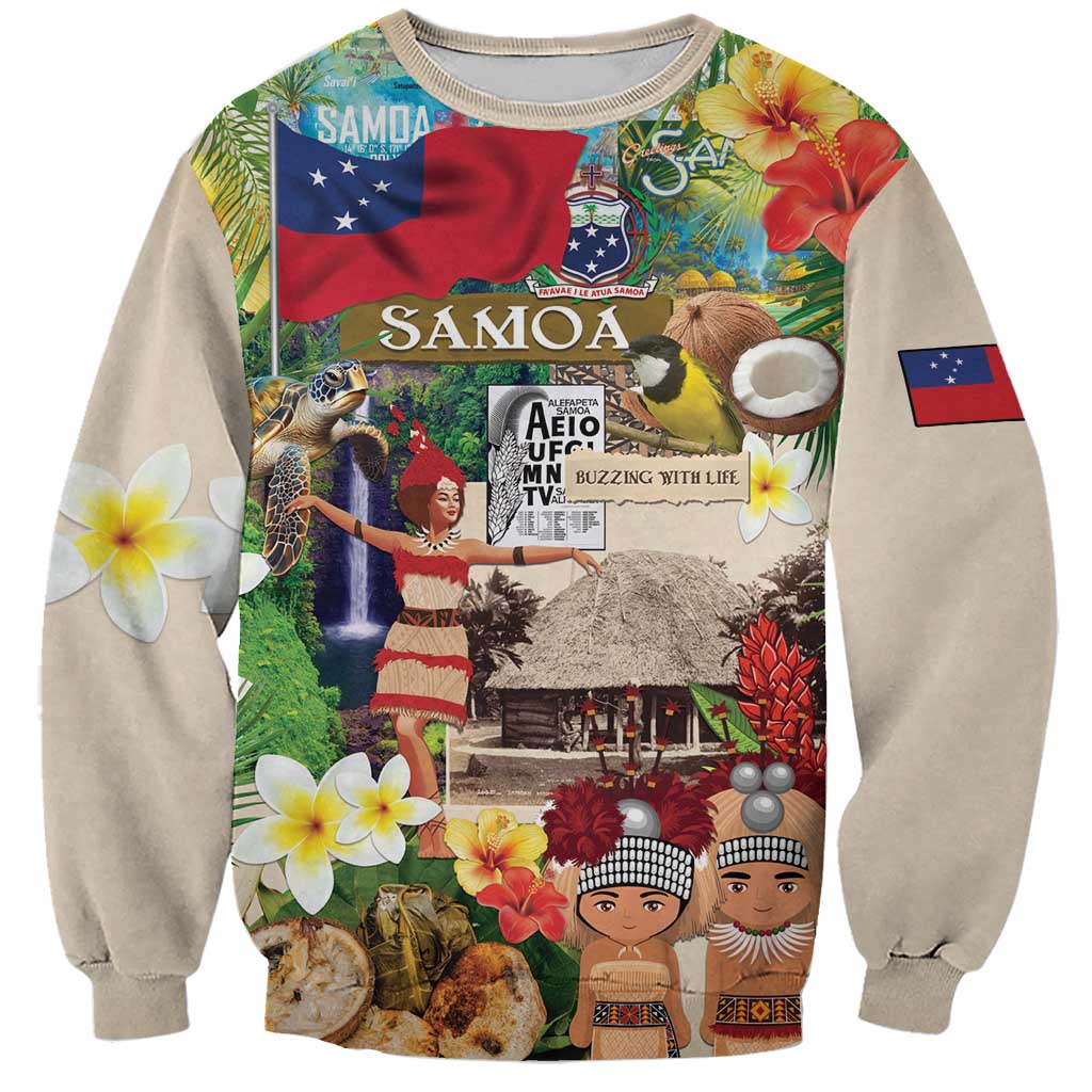 Samoa Culture Sweatshirt Embracing The Spirit LT05 Unisex Beige - Polynesian Pride