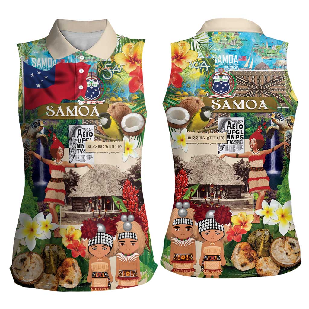Samoa Culture Women Sleeveless Polo Shirt Embracing The Spirit LT05 - Polynesian Pride